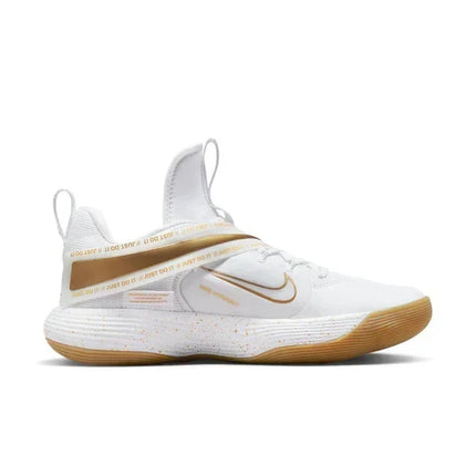 Men's Nike React Hyperset White Metallic Gold Shoes