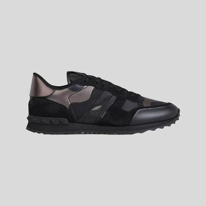 Men's Valentino Camo Rock Runners Black Sneakers