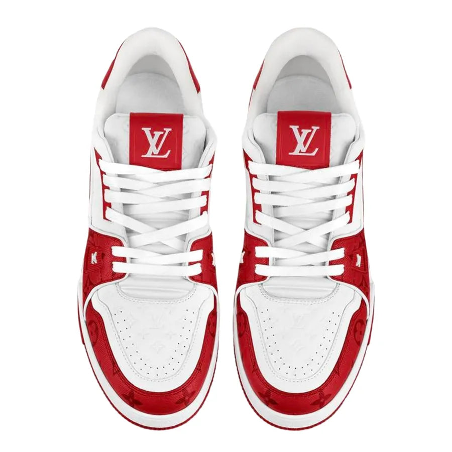 Men's Louis Vuitton Trainer Red White Sneakers