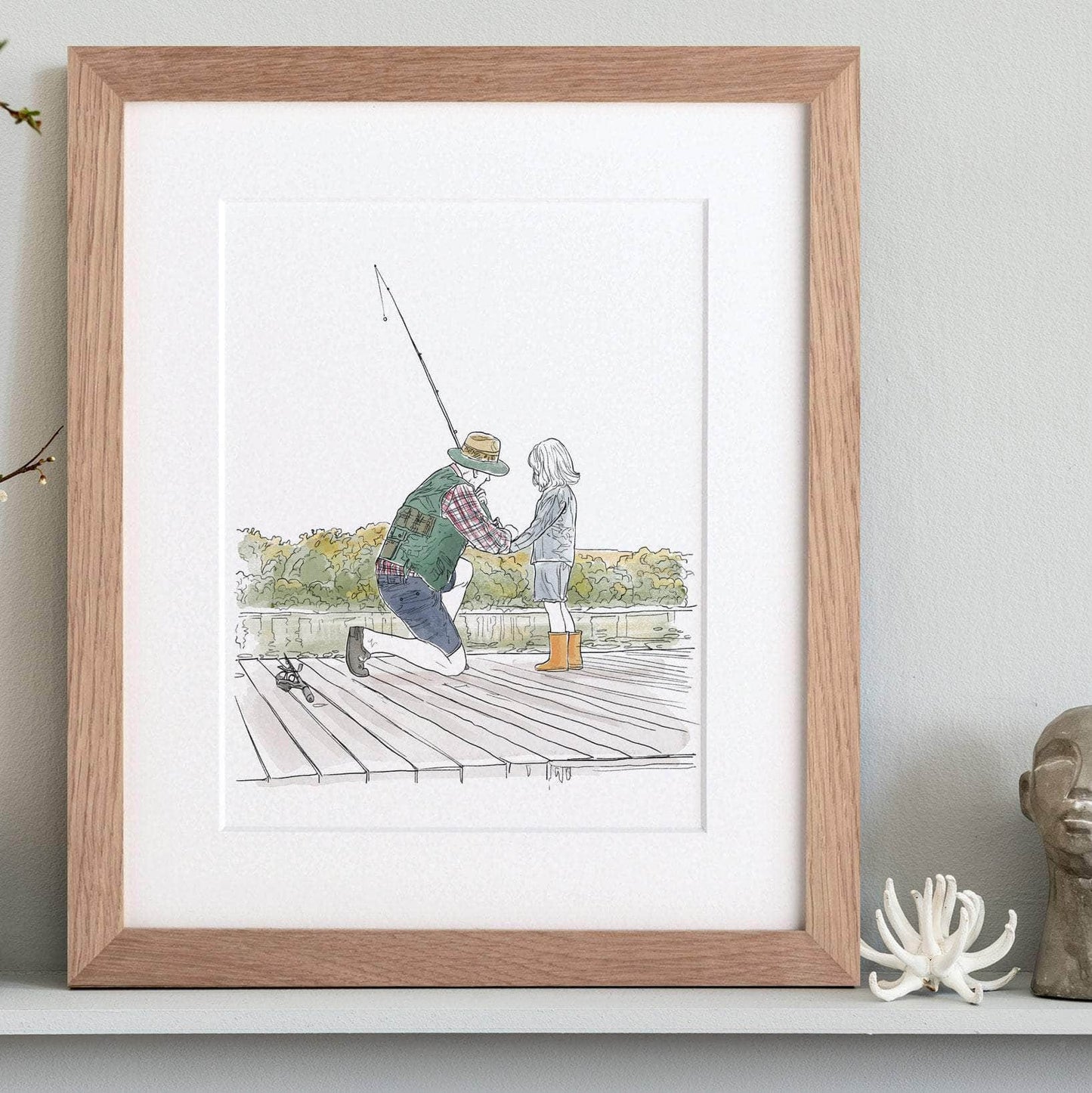 Grandparent Personalised Line Portrait - Custom Portrait Art