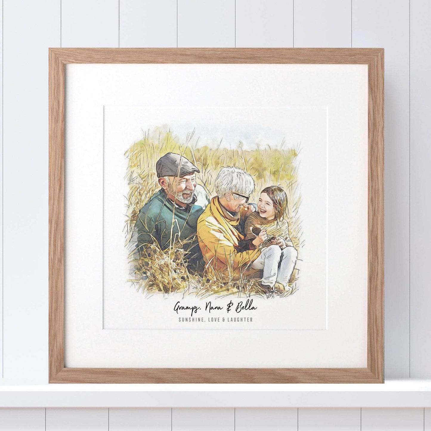 Grandma and Me Illustration - Custom Portrait Art