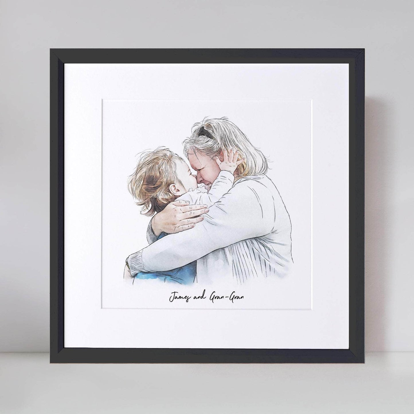 Grandma and Me Illustration - Custom Portrait Art