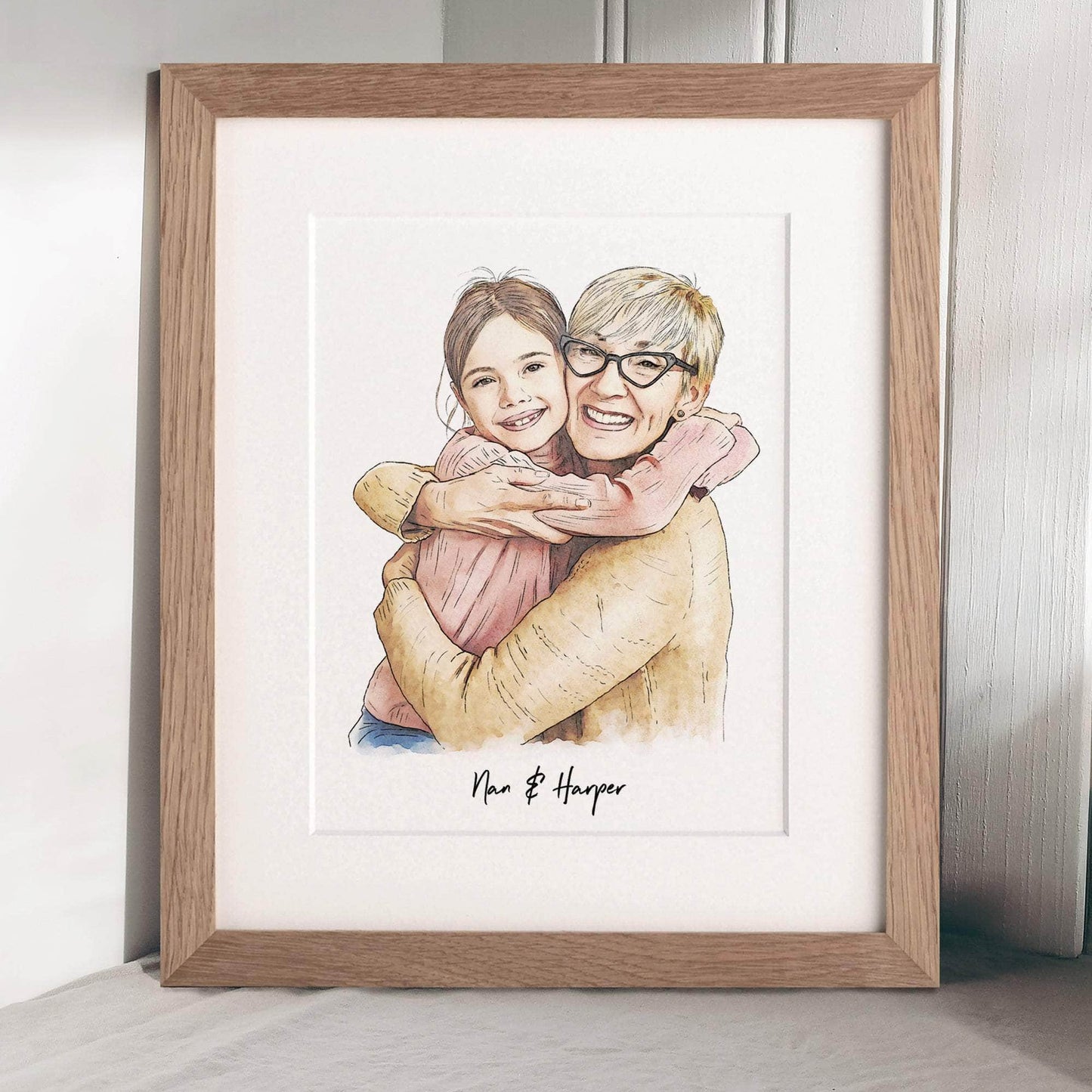 Grandma and Me Illustration - Custom Portrait Art