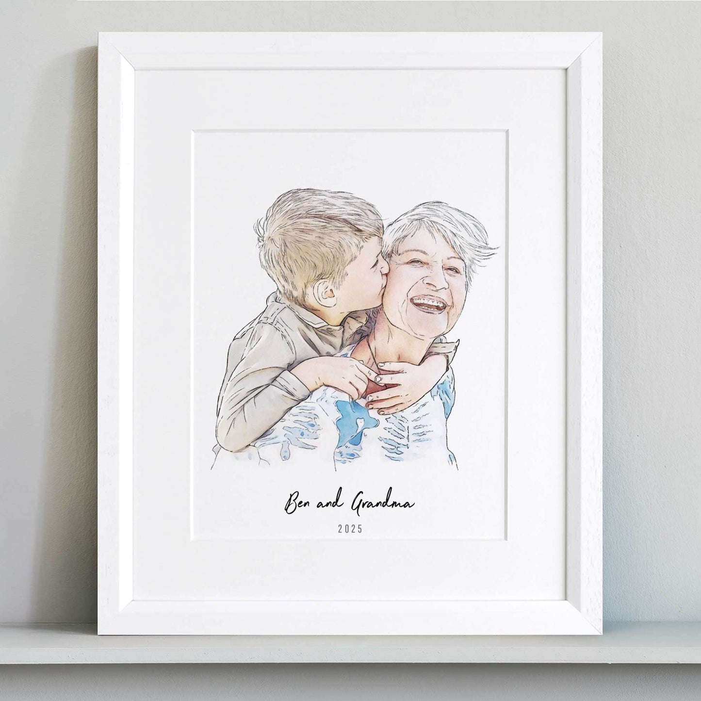 Grandma and Me Illustration - Custom Portrait Art