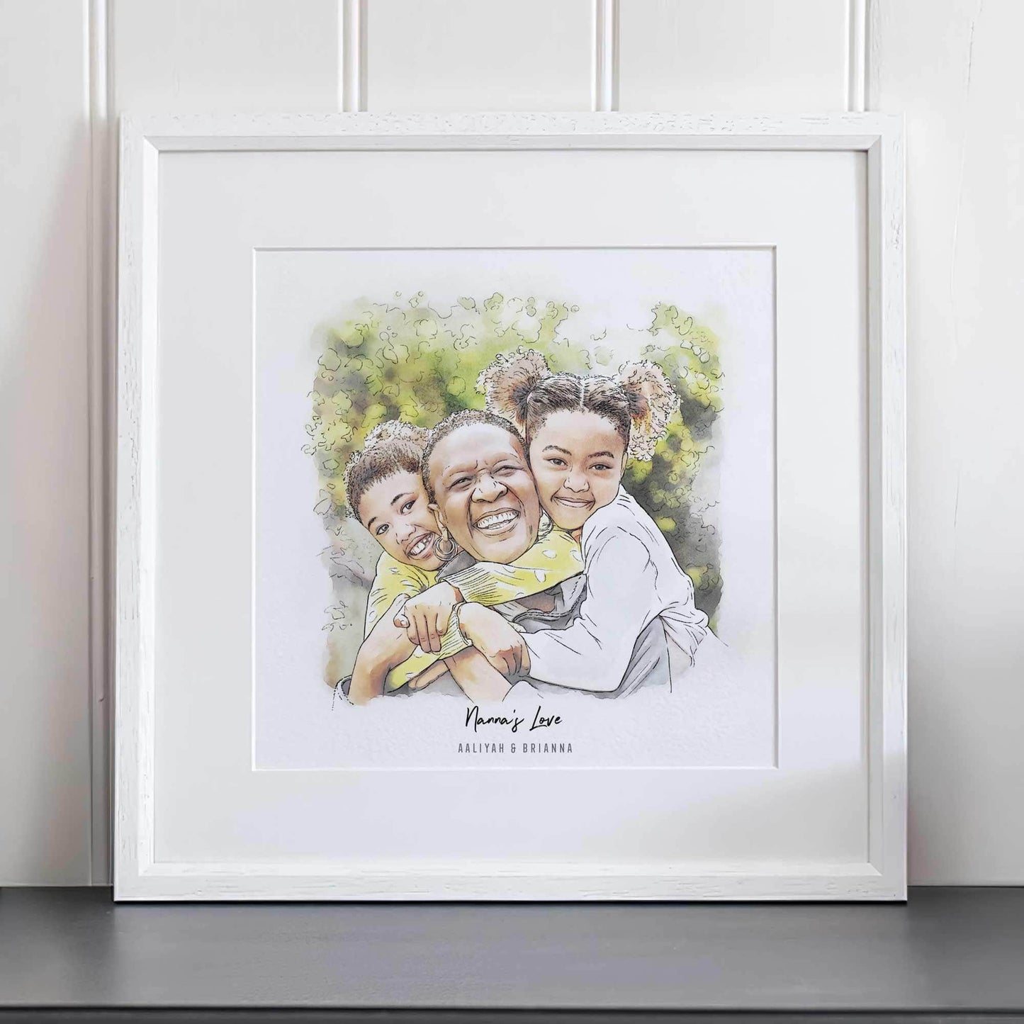 Grandma and Me Illustration - Custom Portrait Art