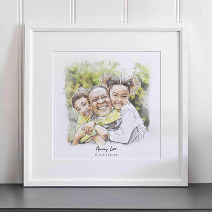 Grandma and Me Illustration - Custom Portrait Art