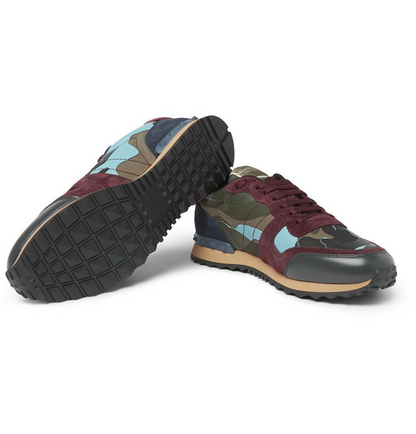 Men's Valentino Camo Rock Runners Multicolor Sneakers