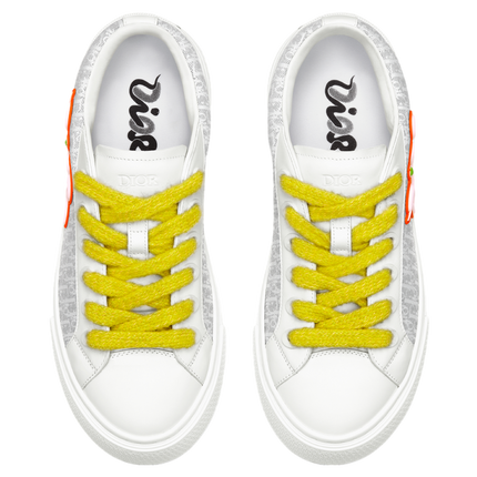 Men's Dior B33 Runner White Gray Calfskin Sneakers