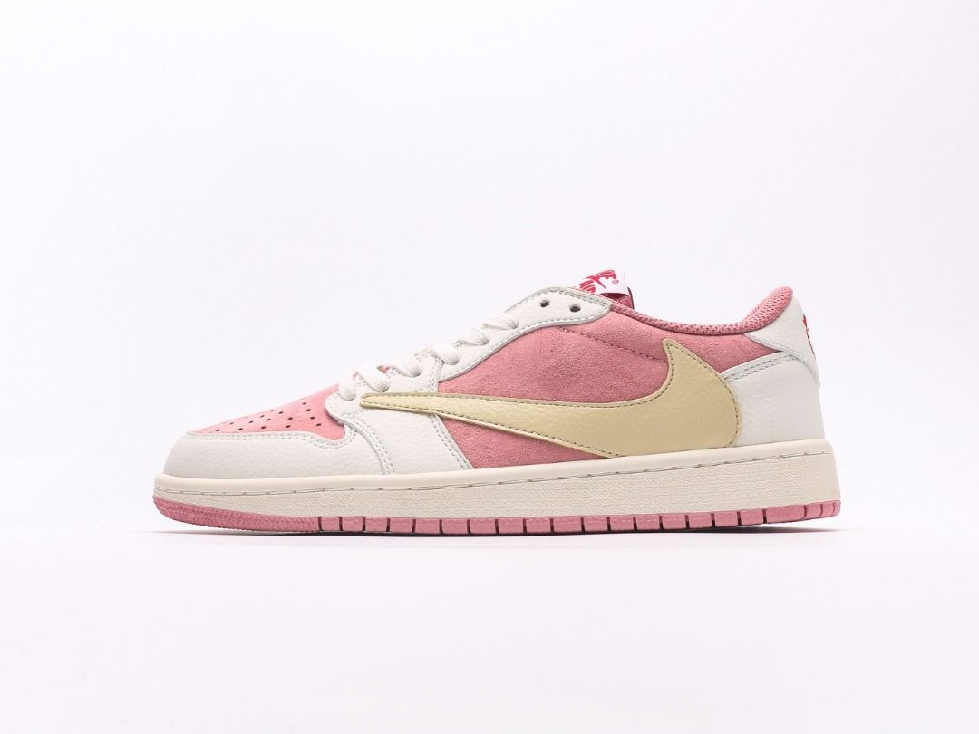 Men's Travis Scott x Air Jordan 1 Retro Low ‘ Shy Pink' Shoes