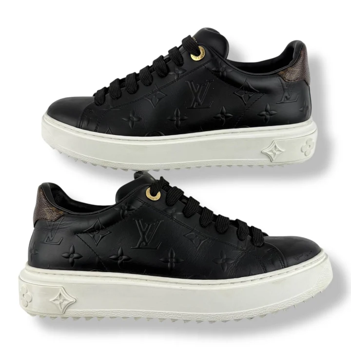 Men's Louis VuittonTime Out Black Monogram Sneakers