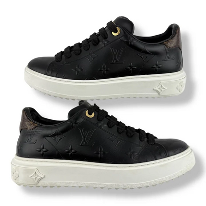 Men's Louis VuittonTime Out Black Monogram Sneakers