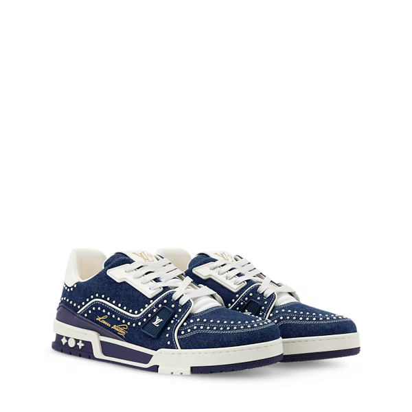 Men's Louis Vuitton Trainer Indigo Blue Sneakers