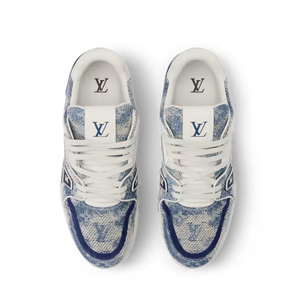 Men's Louis Vuitton Trainer Denim Sneakers
