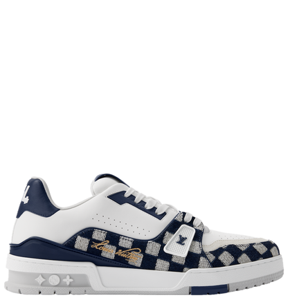 Men's Louis Vuitton Trainer White Navy Sneakers