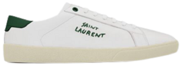 Men's Saint Laurent Court Classic SL06 White Green Sneakers