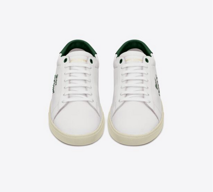 Men's Saint Laurent Court Classic SL06 White Green Sneakers