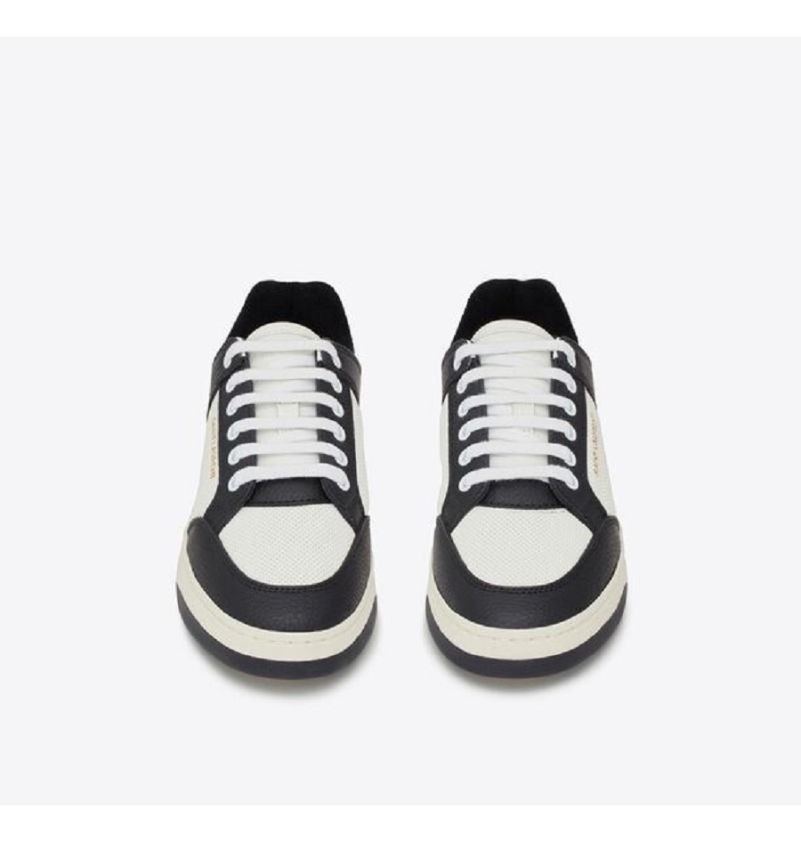 Men's Saint Laurent Low Top White Dark Green Sneakers