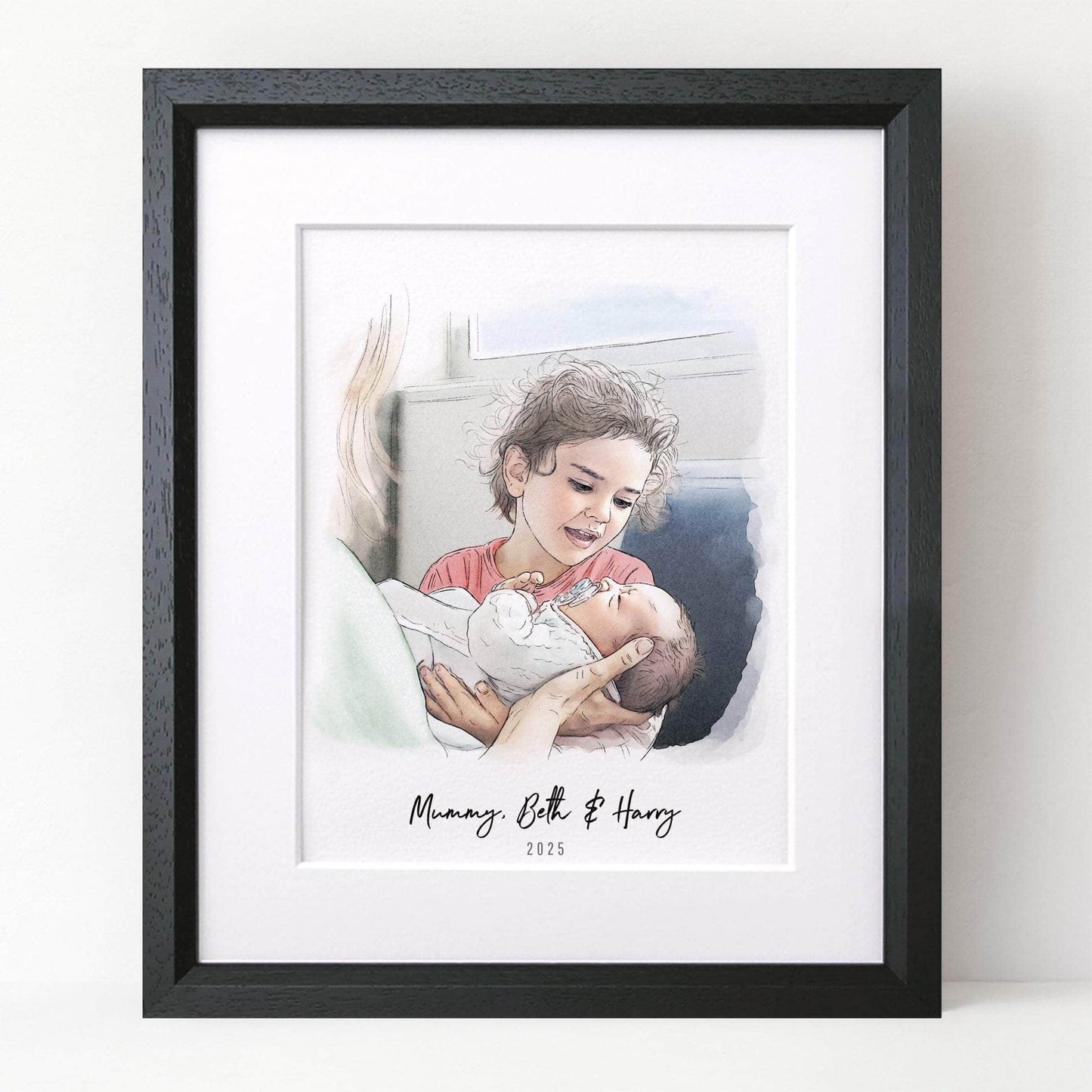 Mummy and Me Illustration - Custom Portrait Art