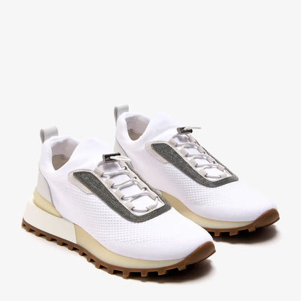 Men’s Brunello Cucinelli Mesh White Sneakers