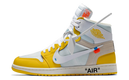 Men's Air Jordan 1 High 'White Yellow’ Shoes