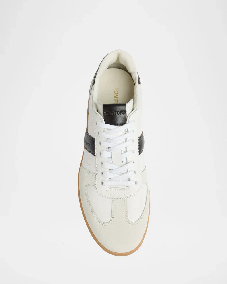 Men's Tom Ford Suede Sneakers With Panels Optical White