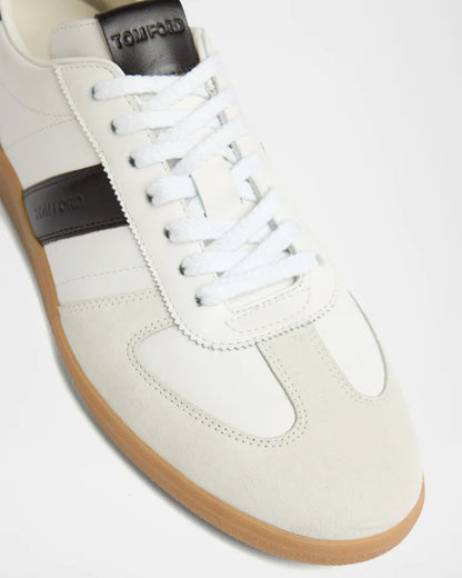 Men's Tom Ford Suede Sneakers With Panels Optical White