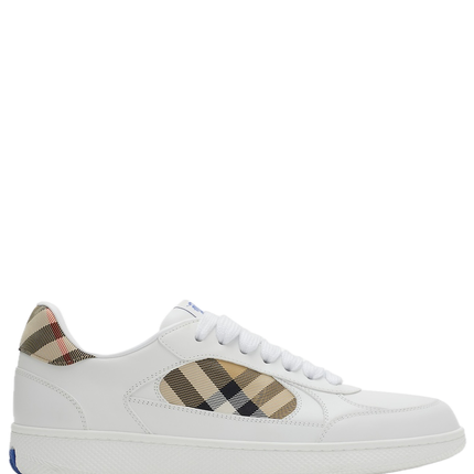 Men’s Burberry Leather Check Terrace White Sneakers