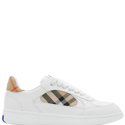 Men’s Burberry Leather Check Terrace White Sneakers