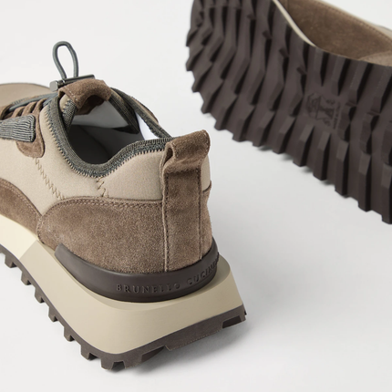 Men’s Brunello Cucinelli Mesh Brown Sneakers