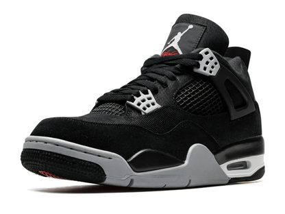 Men's Air Jordan 4 Black Canvas Shoes