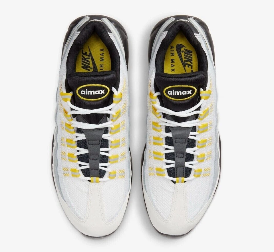 Men's Nike Air Max 95 Black-White-Yellow Shoes