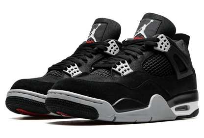 Men's Air Jordan 4 Black Canvas Shoes
