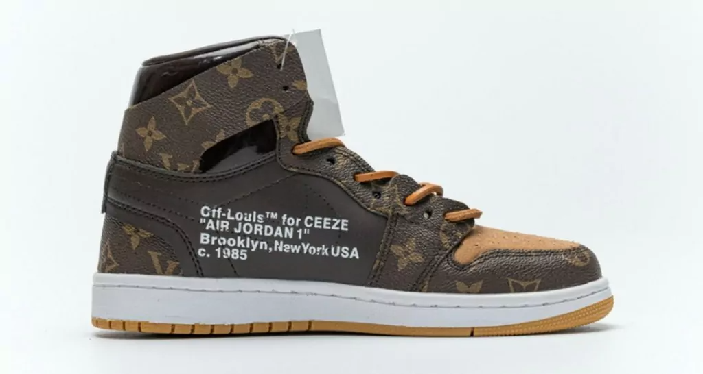 Men's Tenis Nike Air Jordan 1 High X Off White Louis Vuitton Shoes