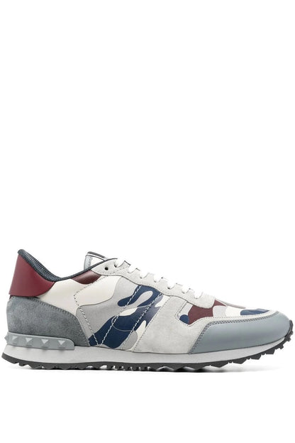 Men's Valentino Camo Rock Runners Grey Sneakers