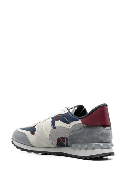 Men's Valentino Camo Rock Runners Grey Sneakers