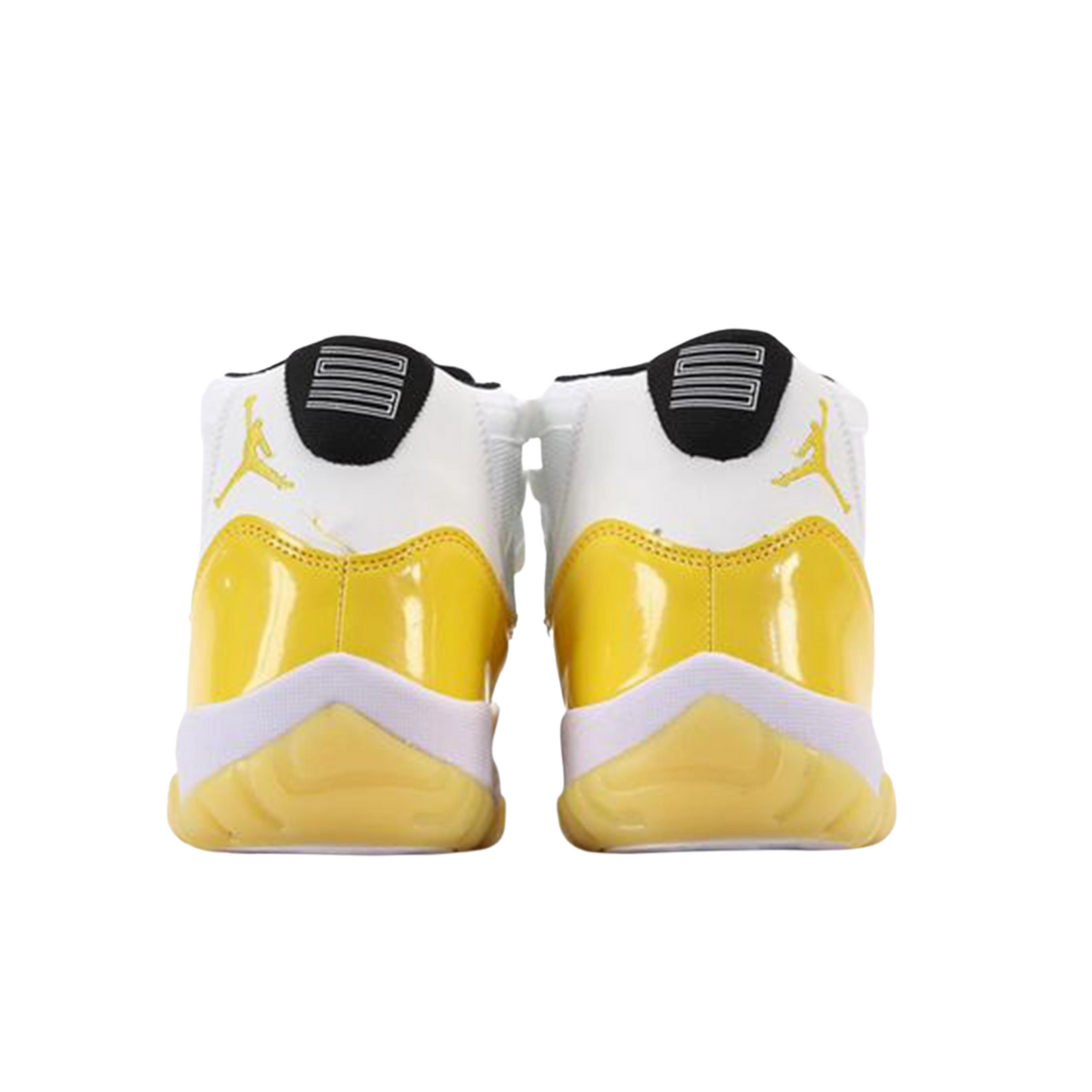 Men's Nike Air Jordan 11 White and Yellow Shoes
